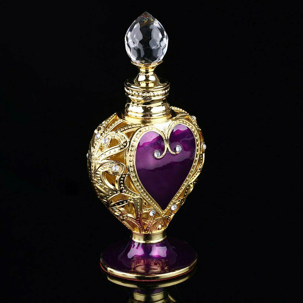 Vintage Collectible Perfume Bottles - 1pc Crystal Perfume Bottle Purple Heart