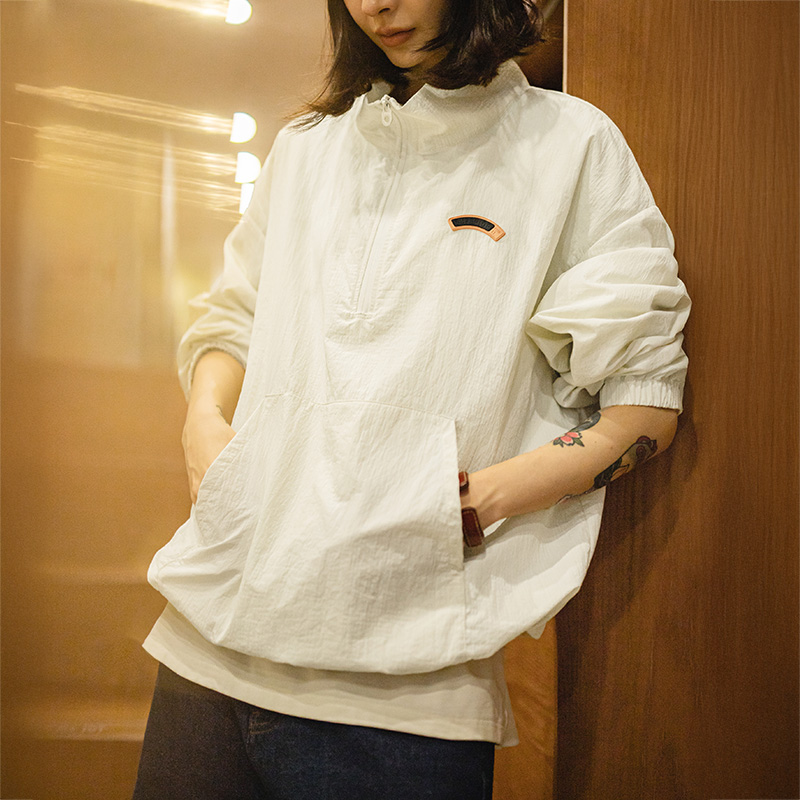 Vintage Zip Hoodie - Maden Women's Vintage Half-Zip Stand Collar