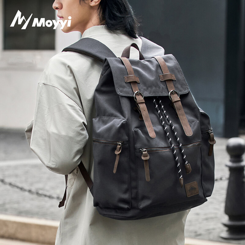 Vintage Zipper - MOYYI 27L Large Flap Backpack For