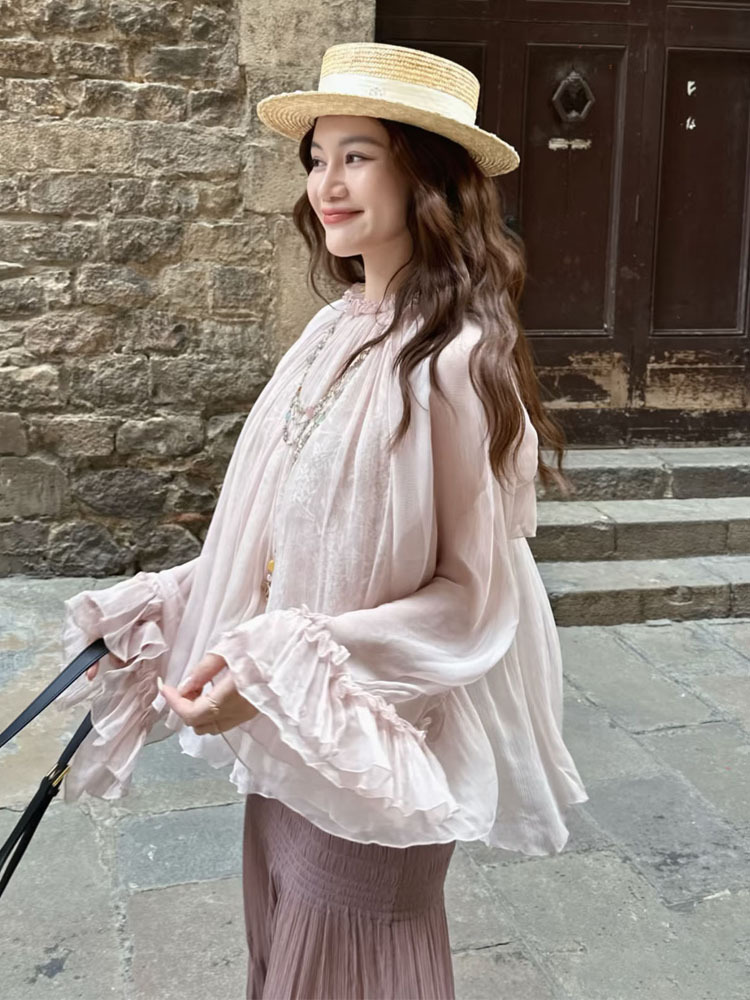Lace ruffled loose top, stylis - Collectible & Vintage Dolls For Wedding 评论和价格