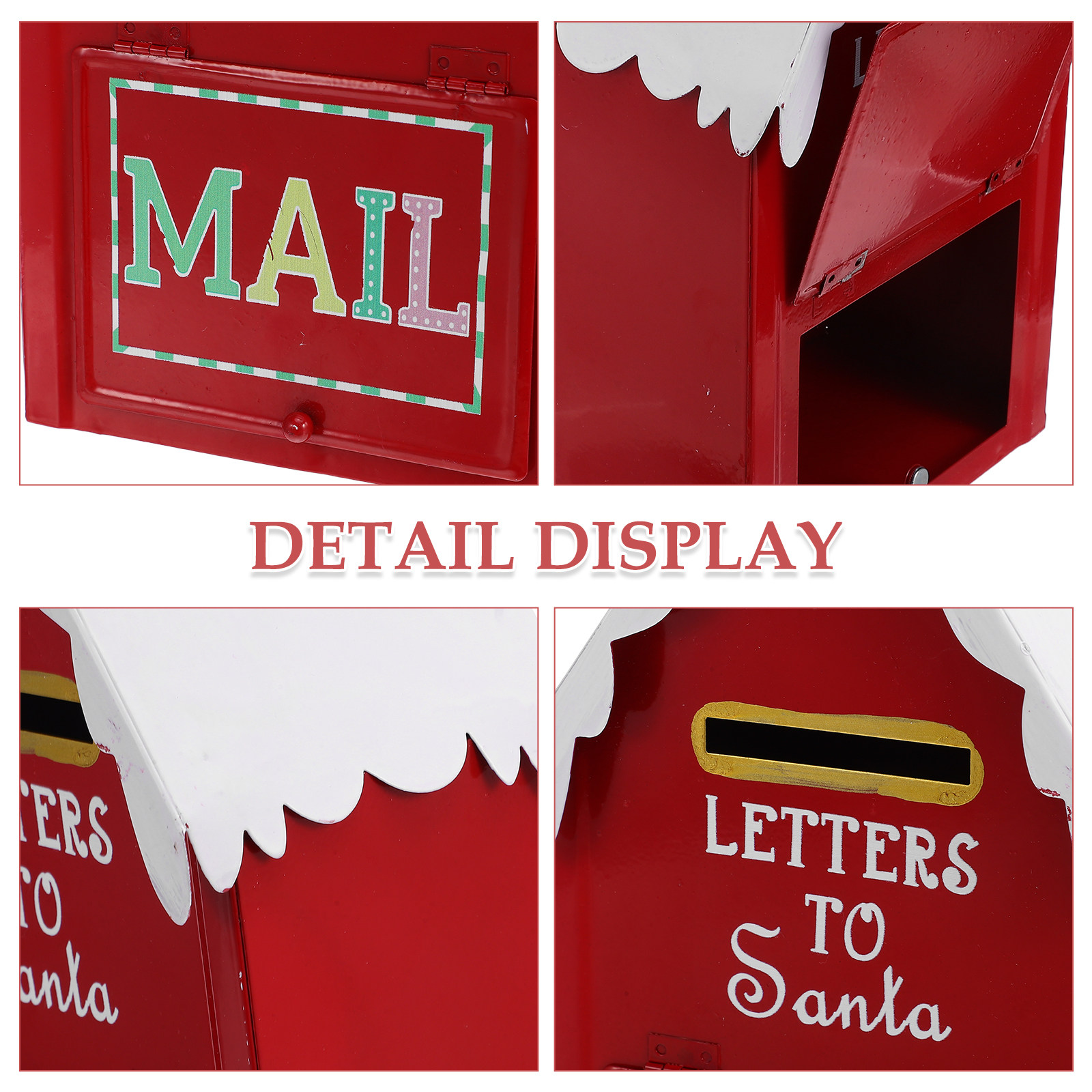 Red Christmas Mailbox Metal Sa - Vintage Collectible Santa 评论和价格