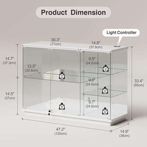 RGB Glass Display Cabinet with - Collectible & Vintage Dolls For Wedding 评论和价格