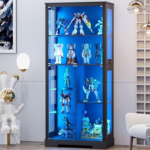 71'' Display Cabinet with 5-Ti - Collectible & Vintage Dolls For Wedding 评论和价格