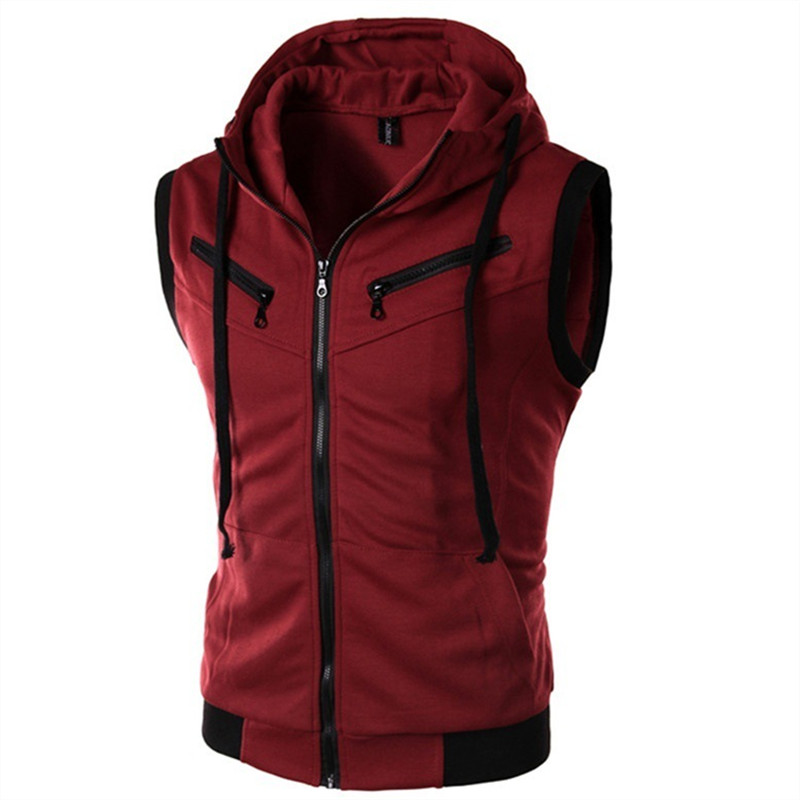 New Men's Hooded Sleeveless Ve - Vintage Zip Hoodie 评论和价格