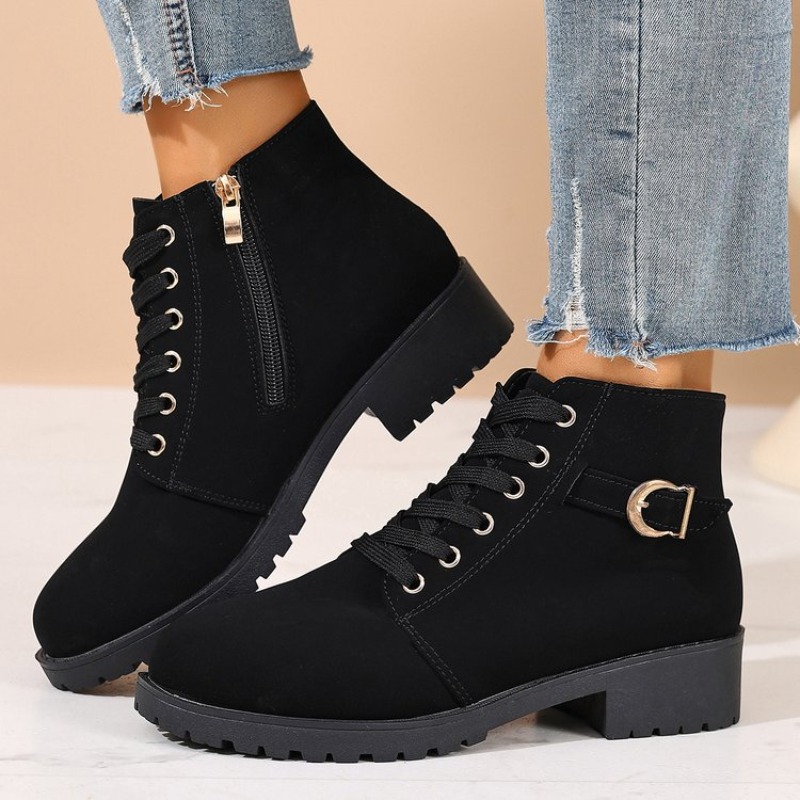 Women Round Toe Lace Up D Meta - Vintage Zipper 评论和价格