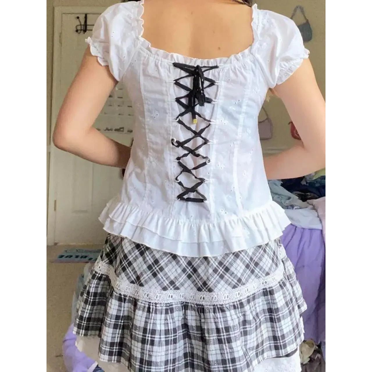 Kawaii Corset Ops 2000s Women' - Collectible Vintage T Shirts 评论和价格