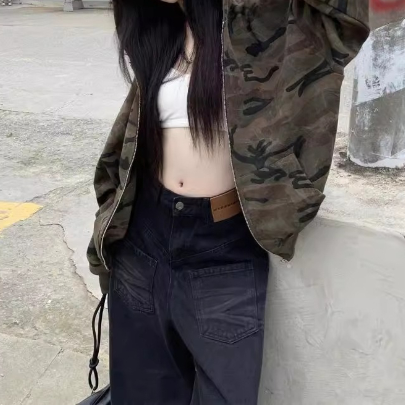 Vintage Camouflage Hooded Swea - Vintage Zip Hoodie 评论和价格