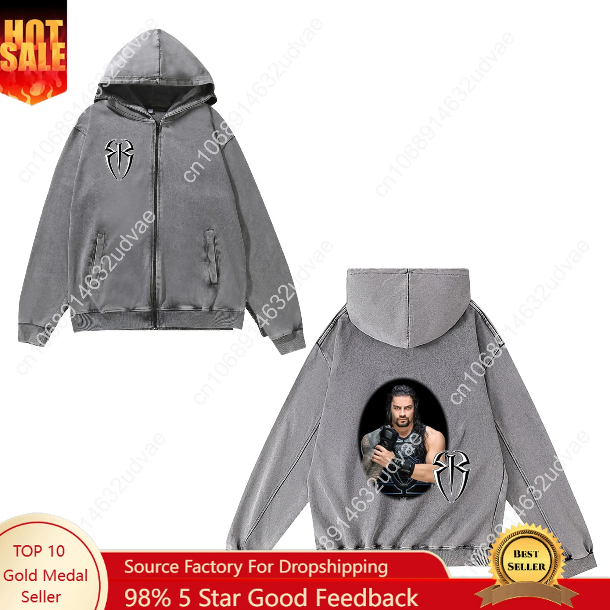 Roman Reigns Zipper Sweatshirt - Vintage Zip Hoodie 评论和价格