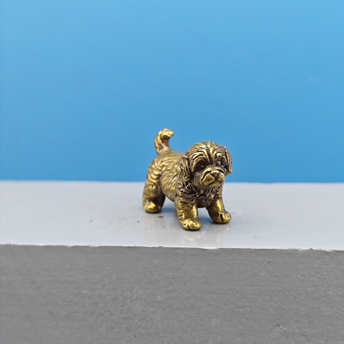 Mini Brass Dog Statue French B - Vintage Collectible Bears 评论和价格