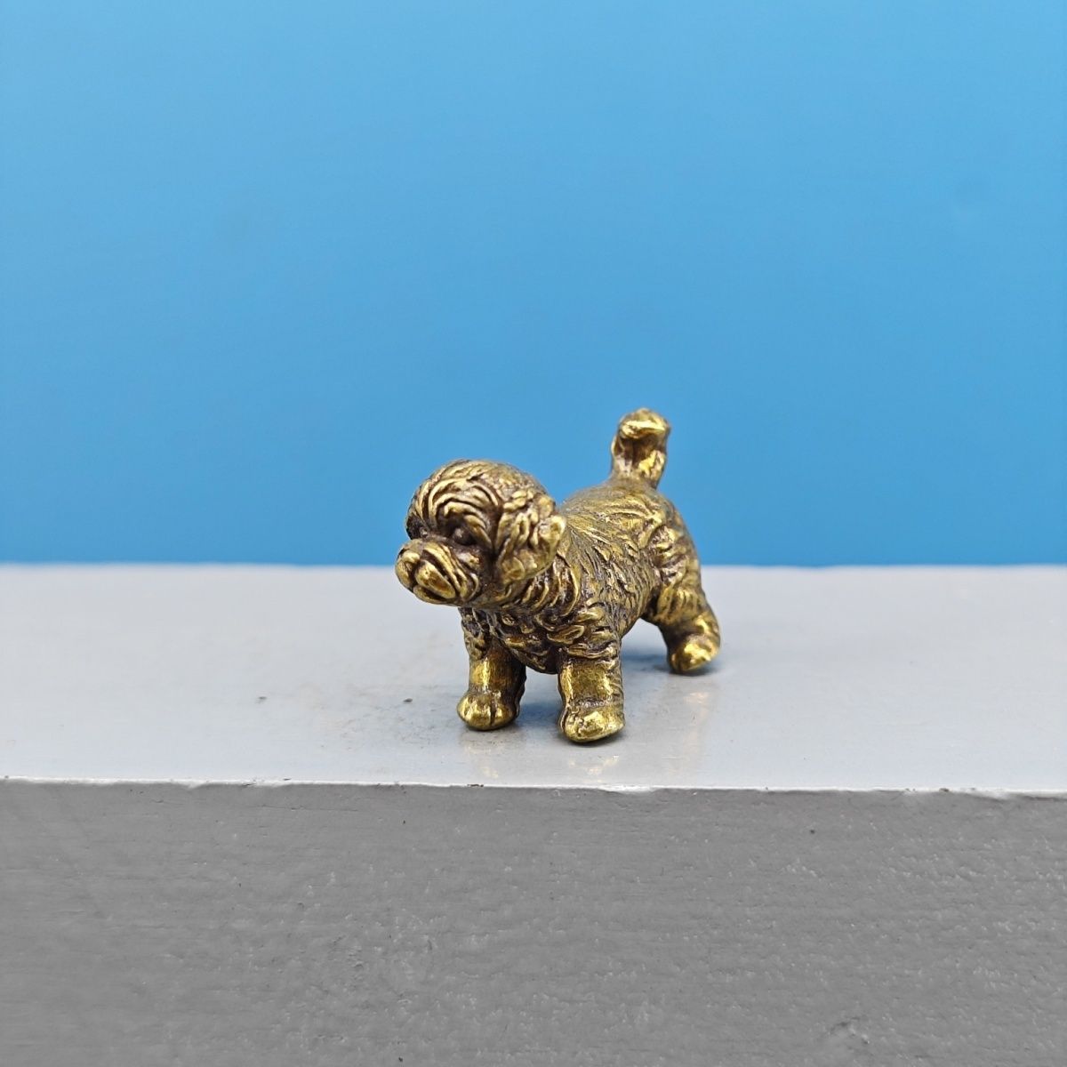 Mini Brass Dog Statue French B - Vintage Collectible Bears 评论和价格